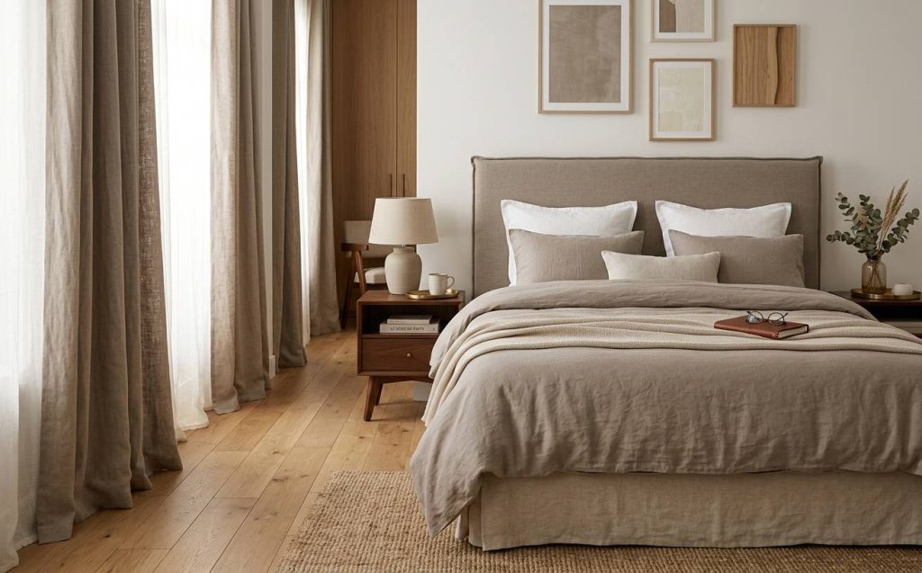 chambre couleur taupe